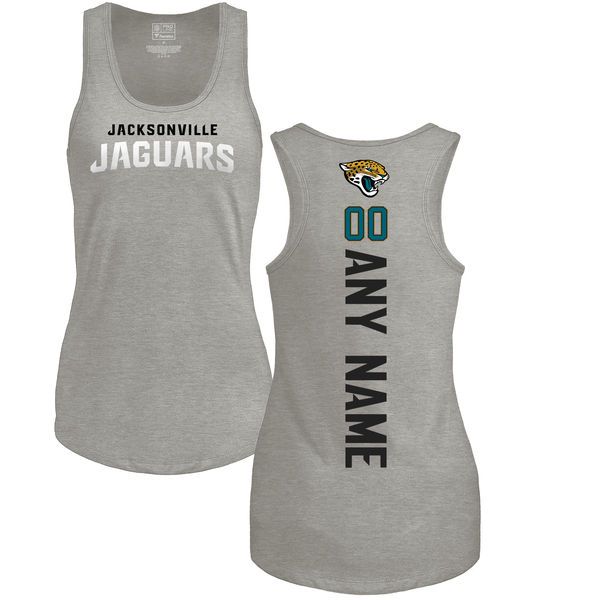 Women Jacksonville Jaguars Fanatics Branded Ash Custom Backer Tank Top T-Shirt->->Sports Accessory
